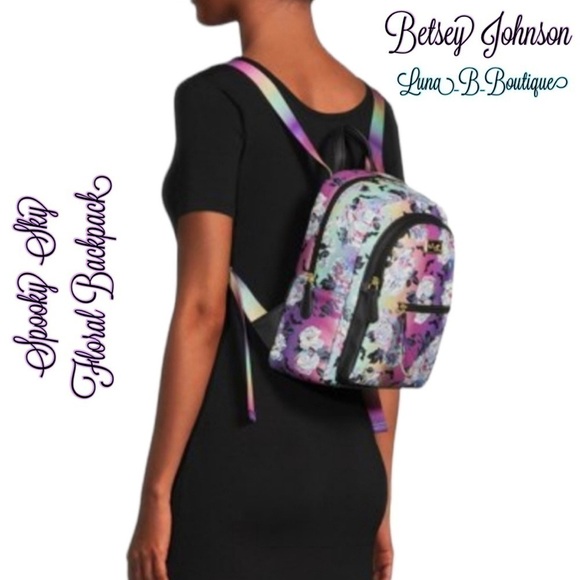 🆕🦄Luv Betsey by Betsey Johnson🦄Spooky Sky Floral Mid-Size Backpack🦄 - Picture 4 of 8